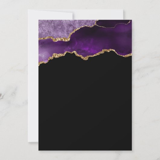 Chic Agate Geode Paars Gold Vrijgezellenfeest Kaart (Achterkant)
