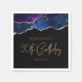 Chic Agate Geode Starry Gold 90e verjaardag Servet (Voorkant)