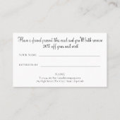 Chic Agate Marble Navy Gold Glitter Referral Kaart (Achterkant)