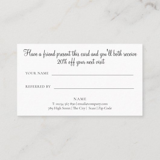 Chic Agate Marble Navy Gold Glitter Referral Kaart (Achterkant)