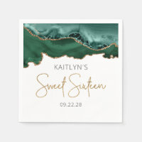 Chic Agate Smaragdgroene Gouden Sweet 16 Verjaarda