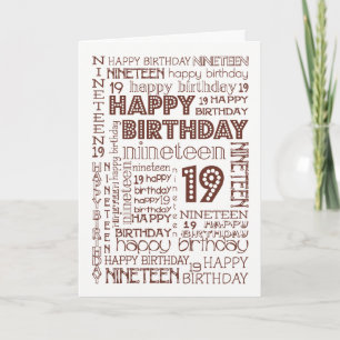 Chic Age-specific 19th Birthday Card to Personalis Kaart