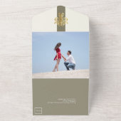 Chic Alabaster Bruiloft All In One Uitnodiging (Buitenkant)