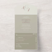 Chic Alabaster Bruiloft All In One Uitnodiging (Binnen)