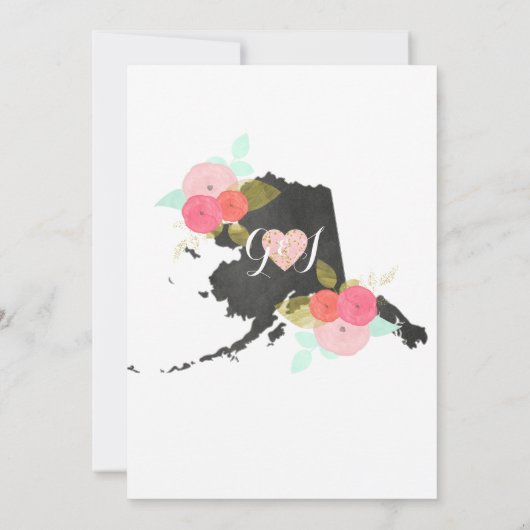 Chic Alaska State Bloemen Bruids Douche Uitnodigin Kaart (Achterkant)