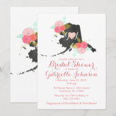 Chic Alaska State Bloemen Bruids Douche Uitnodigin Kaart (Voorkant / Achterkant)