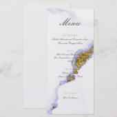 Chic Alcohol Ink Handgemaakte Glitter Gouden Platt Menu (Voorkant / Achterkant)