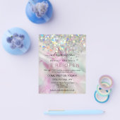 Chic Alcohol Ink Makeup Artist Holographic Glitter Flyer (Enkel)