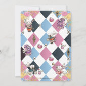 Chic Alice in Wonderland 1st Birthday Tea Party Kaart (Achterkant)