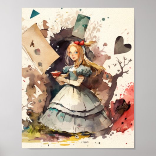  Chic Alice in Wonderland Collage Poster (Voorkant)