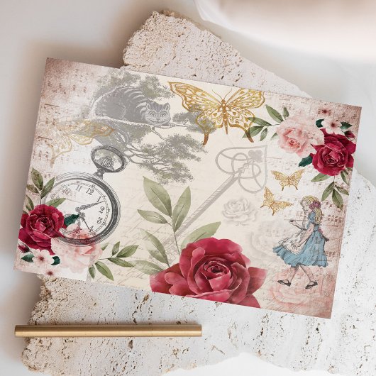 Chic Alice in Wonderland  ontkoppeling Tissuepapier