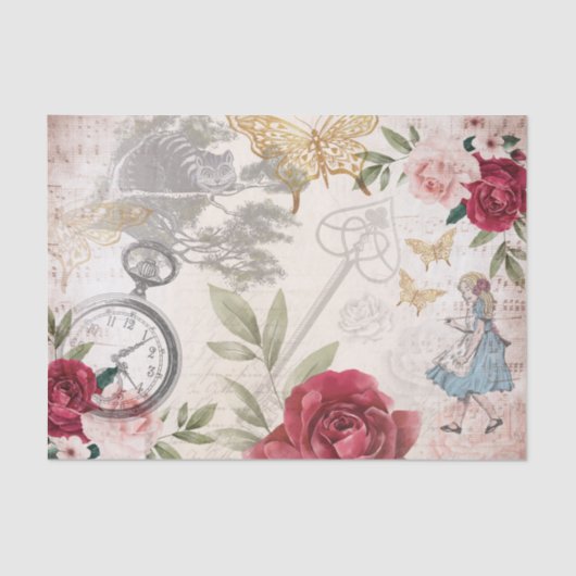 Chic Alice in Wonderland  ontkoppeling Tissuepapier (Voorkant)
