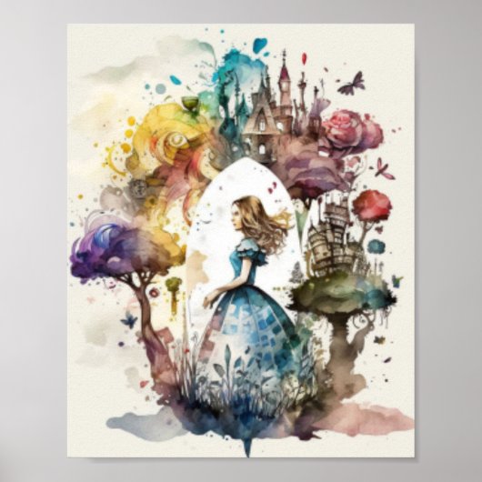 Chic Alice in Wonderland Poster (Voorkant)