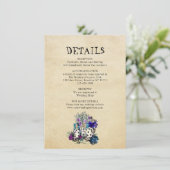 Chic  Alice in Wonderland Wedding Details Informatiekaartje (Staand voorkant)