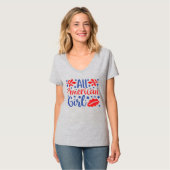 Chic All-American Meisje T-shirt (Voorkant volledig)