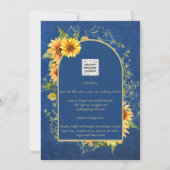 Chic All-in1 Boeren Sunflowers Blauw Geel Trouwfee Kaart (Achterkant)