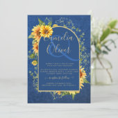 Chic All-in-1 Rotische zonnebloemen BLUE Yellow We Kaart (Staand voorkant)