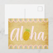 Chic Aloha Ananas Uitnodiging Briefkaart (Voorkant / Achterkant)