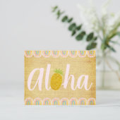 Chic Aloha Ananas Uitnodiging Briefkaart (Staand voorkant)