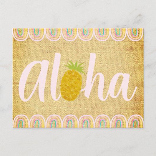  Chic Aloha Pineapple Uitnodiging Briefkaart (Voorkant)