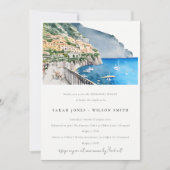 Chic Amalfi Coast Italy Landscape Rehearsal Dinner Kaart (Voorkant)