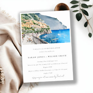 Chic Amalfi Coast Italy Landscape Rehearsal Dinner Kaart