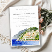 Chic Amalfi Coast Italy Landscape Rehearsal Dinner Kaart