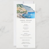 Chic Amalfi Coast Italy Landscape Wedding Programm Kaart (Voorkant)