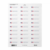 Chic American Flag 4th of Juli Patriotic Address Etiket (Full Sheet)