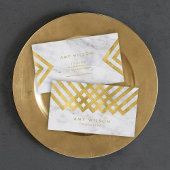 Chic and Elegant Marble Faux Gold Geometric Visitekaartje