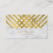 Chic and Elegant Marble Faux Gold Geometric Visitekaartje (Voorkant)