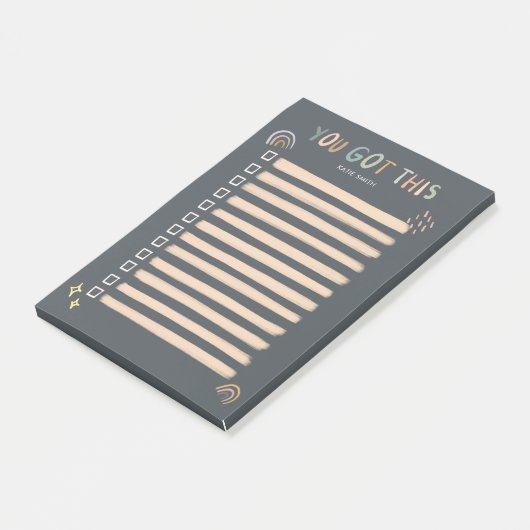 Chic and Sketchy Rainbow en Stars Je hebt dit Post-it® Notes (Schuin)