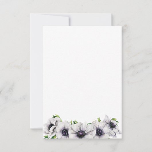 Chic Anemone Floral sla de datum op Aankondiging (Achterkant)