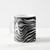 Chic Animal Print Zwart Grijs Tijger Streep Monogr Koffiemok (Voorkant links)