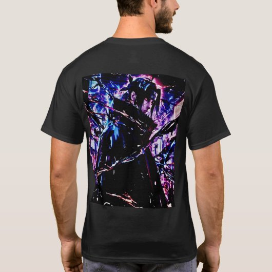 Chic Anime Print T-shirt: Vibrant Art Edition T-shirt (Achterkant)