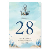 Chic anker strand modern huwelijksfeest kaart (Voorkant)