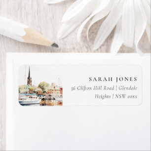 Chic Annapolis Maryland Waterverf Adres Etiket