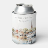 Chic Annapolis Maryland Waterverf bruiloft Blikjeskoeler (Blikje Voorkant)