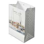 Chic Annapolis Maryland Waterverf bruiloft Medium Cadeauzakje (Voorkant Gekanteld)