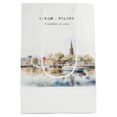 Chic Annapolis Maryland Waterverf bruiloft Medium Cadeauzakje (Achterkant)