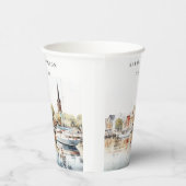 Chic Annapolis Maryland Waterverf bruiloft Papieren Bekers (Rechts)