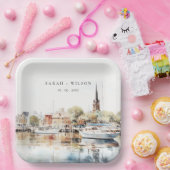 Chic Annapolis Maryland Waterverf bruiloft Papieren Bordje (Feest)