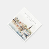 Chic Annapolis Maryland Waterverf bruiloft Servet (Hoek)