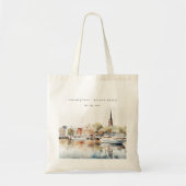Chic Annapolis Maryland Waterverf bruiloft Tote Bag (Voorkant)