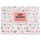 Chic Anniversary Heart Lettering Custom Gift Bag Groot Cadeauzakje (Voorkant)