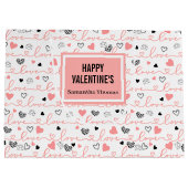 Chic Anniversary Heart Lettering Custom Gift Bag Groot Cadeauzakje (Achterkant)