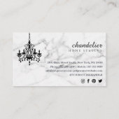 Chic Antiek Black Chandelier Marble Visitekaartje (Achterkant)