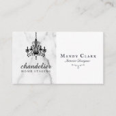 Chic Antiek Black Chandelier Marble Visitekaartje (Voorkant)