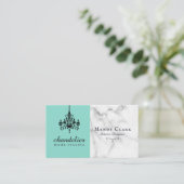 Chic Antiek Black Chandelier Marble Visitekaartje (Staand voorkant)