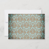Chic Antiek French Damask Kijk Wedding RSVP (Achterkant)